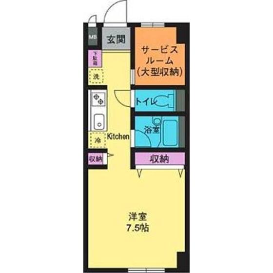 片野ビル(1SK/3階)の間取り写真