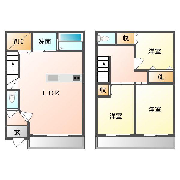 P-SPACE(3LDK/1階)の間取り写真