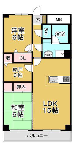 セントレアカマII(2SLDK/5階)の間取り写真