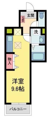 シェルプールV(1K/1階)の間取り写真