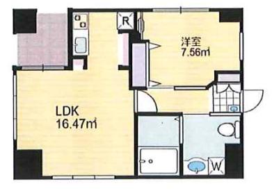 イーストワン日本橋本町(1LDK/4階)の間取り写真