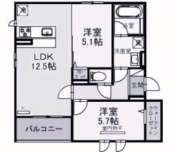 SANSEVIERIA 夏原(2LDK/2階)の間取り写真