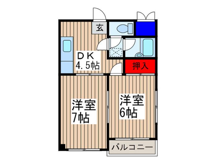 メゾンKM(2DK/3階)の間取り写真