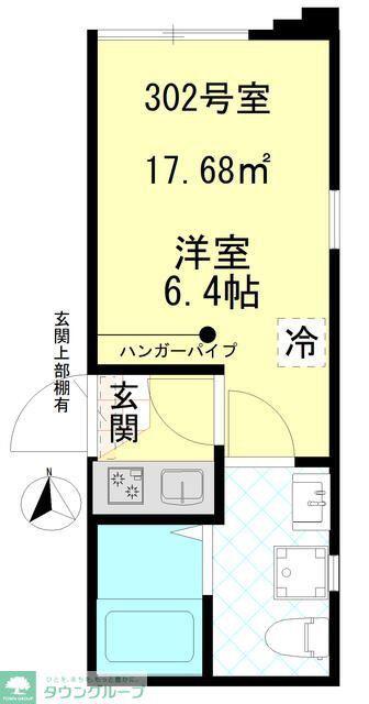 CELESTE KOGANE(1K/3階)の間取り写真