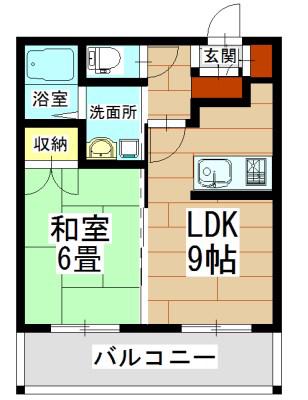 マンション陸央(1LDK/2階)の間取り写真