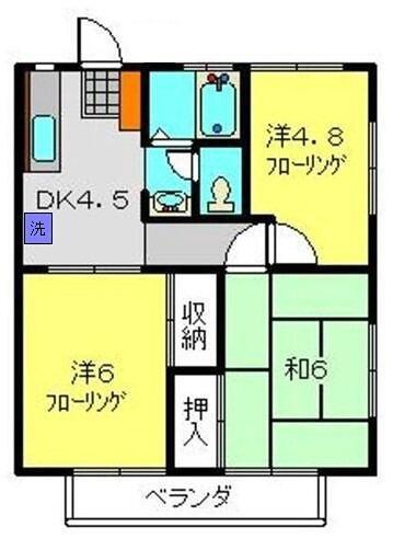 コーポ橋戸A(3DK/1階)の間取り写真