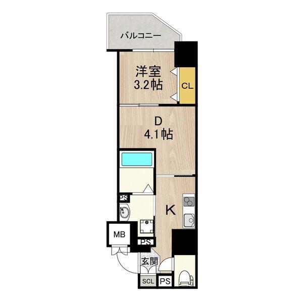 ARTIZA新大阪D.C(1DK/8階)の間取り写真