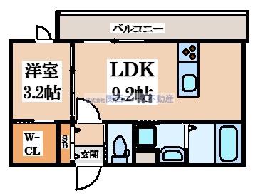 グランパセオノース(1LDK/4階)の間取り写真
