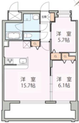 ラフレシーサ博多駅南IV(2LDK/5階)の間取り写真