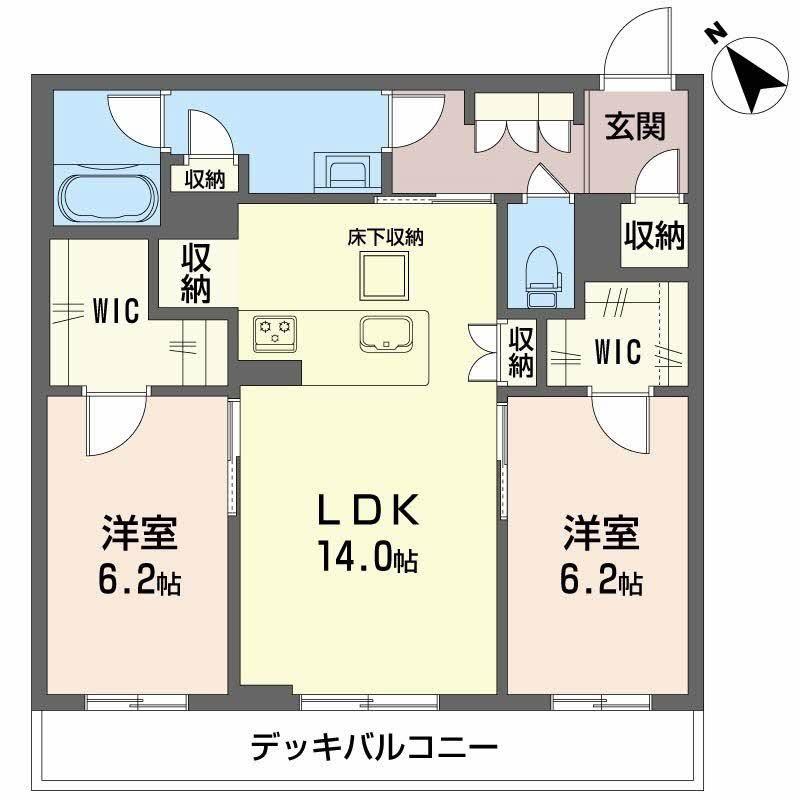 シェリレ(2LDK/1階)の間取り写真