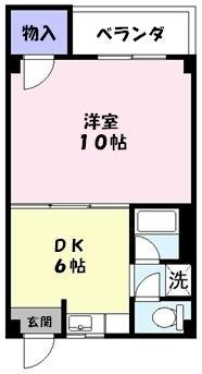 ラフェスタ東福原(1DK/3階)の間取り写真