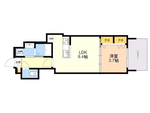 RESIDENCE東公園(1LDK/9階)の間取り写真