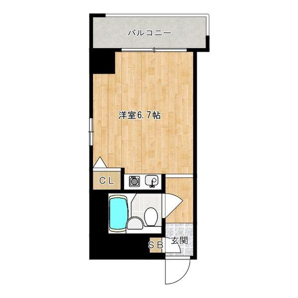 ダイアパレス新神戸(ワンルーム/4階)の間取り写真