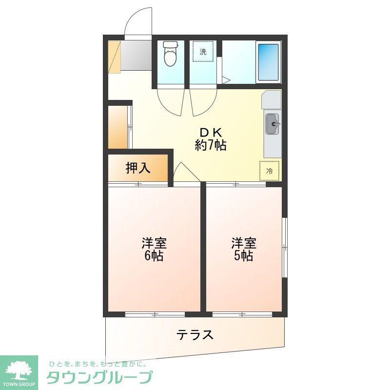ハッピーハイツ(1LDK/1階)の間取り写真