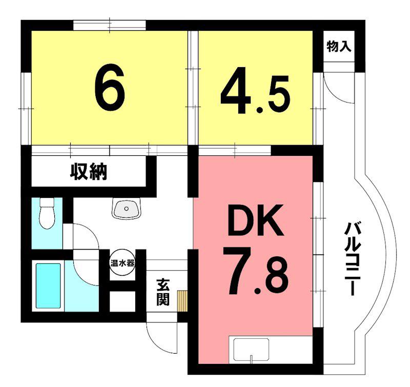 BETTER R 柏崎(2DK/1階)の間取り写真