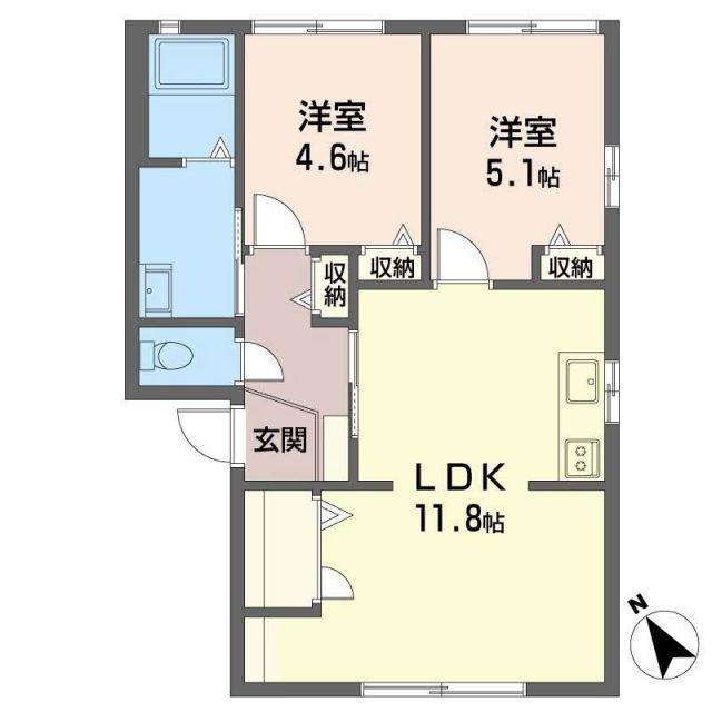フラワーセゾン吉祥寺(2LDK/1階)の間取り写真