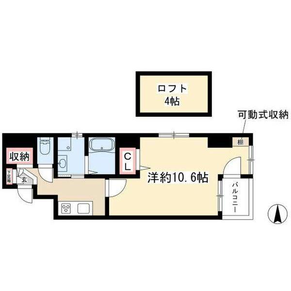 CASA LUCA(1K/4階)の間取り写真