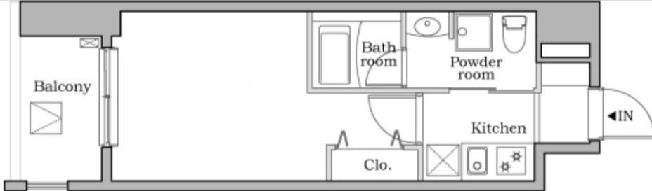 レジディア蒲田II(1K/11階)の間取り写真