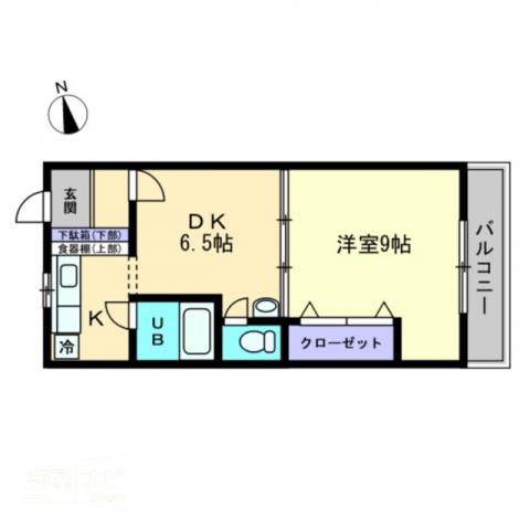 宮脇第8マンション(1DK/1階)の間取り写真