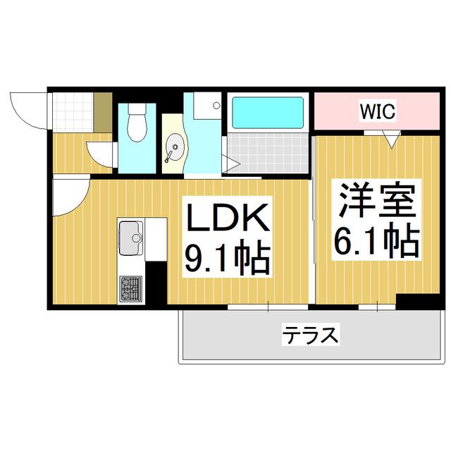 NEXUS D-ROOM笹部II(1LDK/1階)の間取り写真