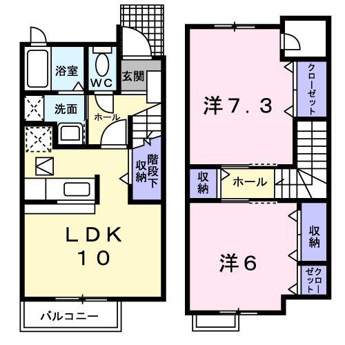 メゾンドプチモア(2LDK/1階)の間取り写真