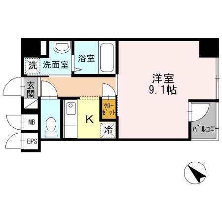 D-ROOMSTAY洗足(1K/4階)の間取り写真