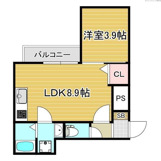 BRANCHE西新(1LDK/2階)の間取り写真