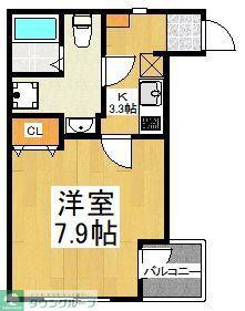 グランニール南流山III(1K/2階)の間取り写真