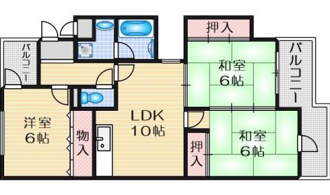 マンションアメニティ2(3LDK/3階)の間取り写真