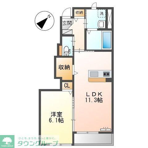 エイシーズ コート(1LDK/1階)の間取り写真