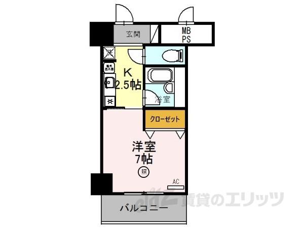 サンタウン竹鼻A棟(1K/5階)の間取り写真