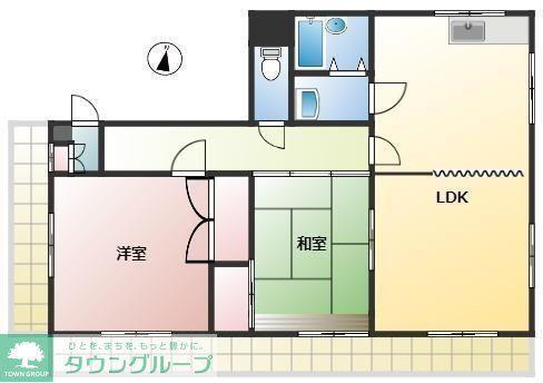 フジミビル(2LDK/3階)の間取り写真