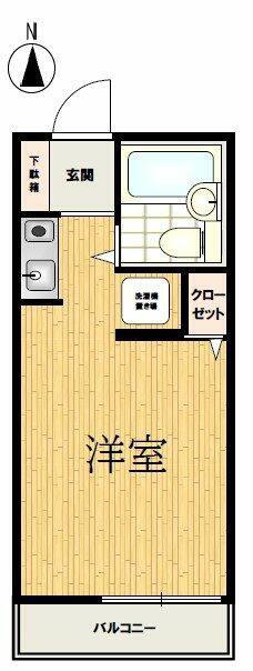 エクセルハイツコジマ(ワンルーム/2階)の間取り写真
