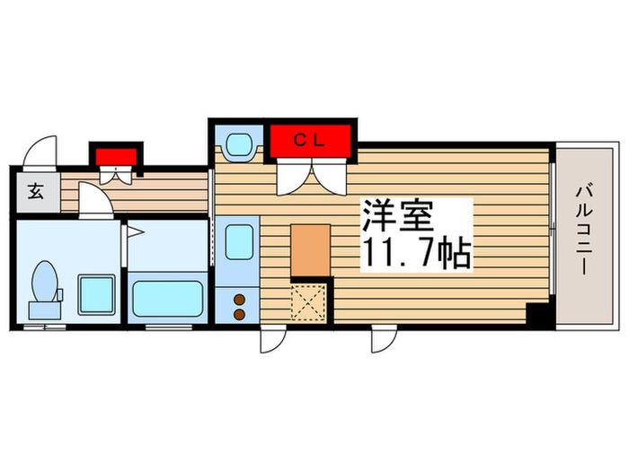 ダイワティアラ津田沼III(ワンルーム/1階)の間取り写真