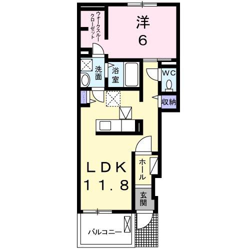 ノーブルロジュマン(1LDK/1階)の間取り写真