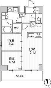 リテラス南千住サウス(2LDK/9階)の間取り写真
