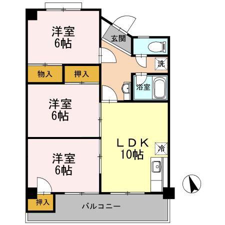 ベルティカル曙(3LDK/4階)の間取り写真