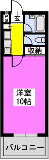ラフィーネ博多(1K/5階)の間取り写真