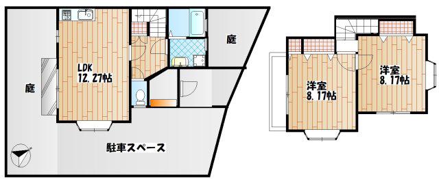 サンヴィレッジ関原A(2LDK/1階)の間取り写真
