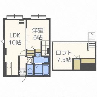ハイデンス曙(1LDK/2階)の間取り写真
