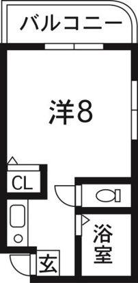 ユニテック渡鹿(1K/3階)の間取り写真