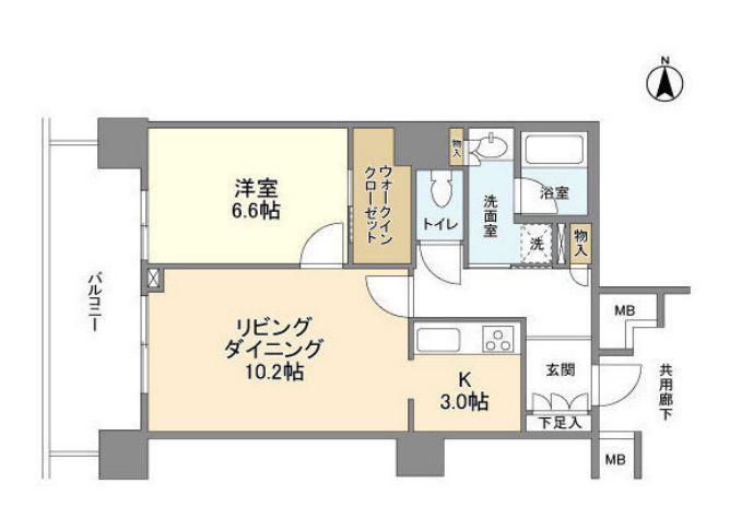 豊洲シエルタワー(1LDK/23階)の間取り写真