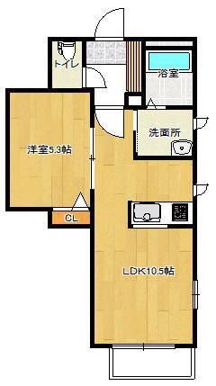 クレールコガネイ(1LDK/2階)の間取り写真