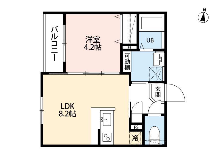 SOLARE 元町(1LDK/1階)の間取り写真