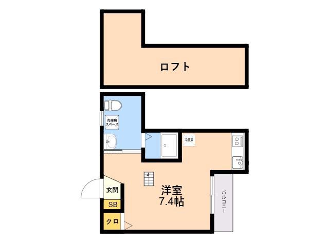 MARINSTUDIO和白(ワンルーム/1階)の間取り写真