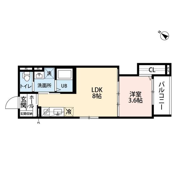 ROBOT HOME 吉塚(1LDK/3階)の間取り写真