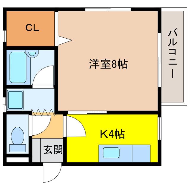 メゾン向日葵(1K/1階)の間取り写真