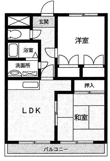 エフティーヴィラ本牧A棟(2LDK/2階)の間取り写真