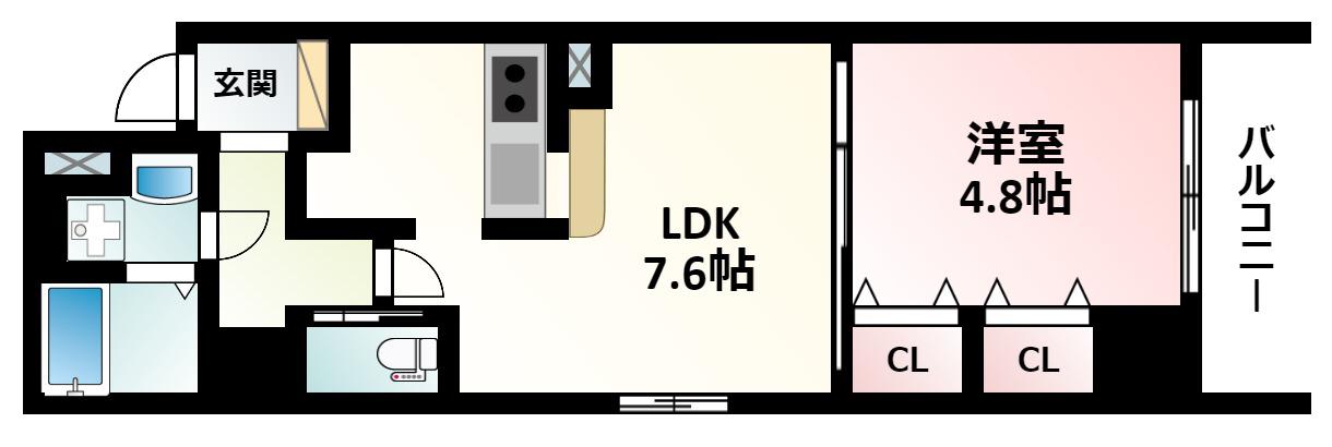 セントロイヤルクラブ新大阪(1LDK/3階)の間取り写真