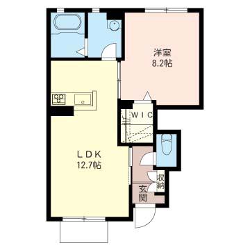 グリナージュ茅ヶ崎I(1LDK/1階)の間取り写真